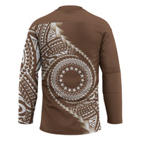 Cook Islands Gospel Day Hockey Jersey Brown Tribal Curves