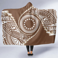 Cook Islands Gospel Day Hooded Blanket Brown Tribal Curves
