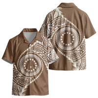 Cook Islands Gospel Day Kid Hawaiian Shirt Brown Tribal Curves
