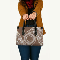 Cook Islands Gospel Day Leather Bag Brown Tribal Curves