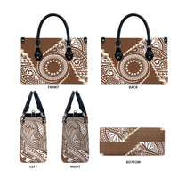 Cook Islands Gospel Day Leather Bag Brown Tribal Curves