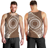 Cook Islands Gospel Day Men Tank Top Brown Tribal Curves
