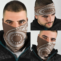 Cook Islands Gospel Day Neck Gaiter Brown Tribal Curves