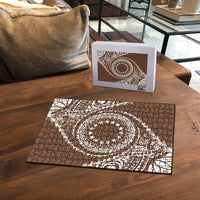 Cook Islands Gospel Day Puzzle Brown Tribal Curves