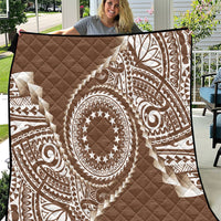 Cook Islands Gospel Day Quilt Brown Tribal Curves