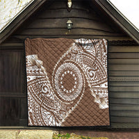 Cook Islands Gospel Day Quilt Brown Tribal Curves
