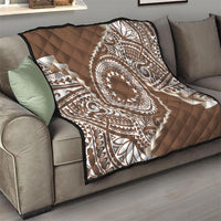 Cook Islands Gospel Day Quilt Brown Tribal Curves