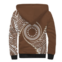 Cook Islands Gospel Day Sherpa Hoodie Brown Tribal Curves