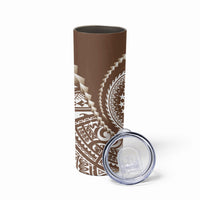 Cook Islands Gospel Day Skinny Tumbler Brown Tribal Curves