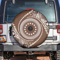 Cook Islands Gospel Day Spare Tire Cover Brown Tribal Curves
