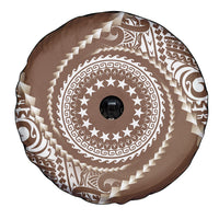 Cook Islands Gospel Day Spare Tire Cover Brown Tribal Curves