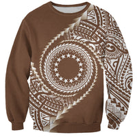Cook Islands Gospel Day Sweatshirt Brown Tribal Curves