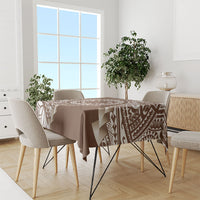 Cook Islands Gospel Day Tablecloth Brown Tribal Curves
