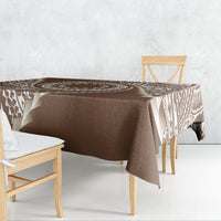 Cook Islands Gospel Day Tablecloth Brown Tribal Curves