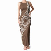 Cook Islands Gospel Day Tank Maxi Dress Brown Tribal Curves
