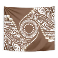 Cook Islands Gospel Day Tapestry Brown Tribal Curves