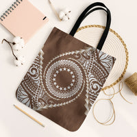 Cook Islands Gospel Day Tote Bag Brown Tribal Curves