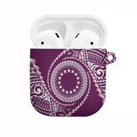 Cook Islands Gospel Day AirPods Case Maroon Tribal Curves