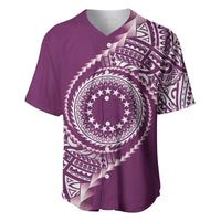 Cook Islands Gospel Day Baseball Jersey Maroon Tribal Curves