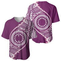 Cook Islands Gospel Day Baseball Jersey Maroon Tribal Curves