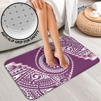 Cook Islands Gospel Day Bathroom Set Maroon Tribal Curves