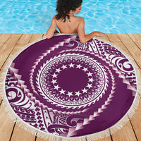 Cook Islands Gospel Day Beach Blanket Maroon Tribal Curves