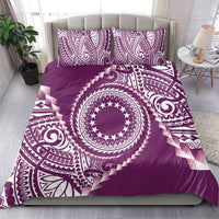 Cook Islands Gospel Day Bedding Set Maroon Tribal Curves