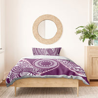 Cook Islands Gospel Day Bedding Set Maroon Tribal Curves