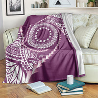 Cook Islands Gospel Day Blanket Maroon Tribal Curves