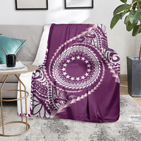 Cook Islands Gospel Day Blanket Maroon Tribal Curves