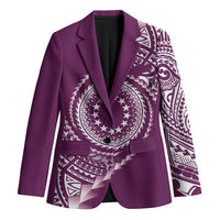 Cook Islands Gospel Day Blazer Maroon Tribal Curves