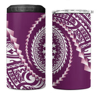 Cook Islands Gospel Day 4 in 1 Can Cooler Tumbler Maroon Tribal Curves