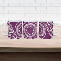 Cook Islands Gospel Day Ceramic Mug Maroon Tribal Curves