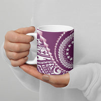 Cook Islands Gospel Day Ceramic Mug Maroon Tribal Curves