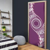 Cook Islands Gospel Day Door Cover Maroon Tribal Curves