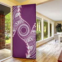 Cook Islands Gospel Day Door Cover Maroon Tribal Curves