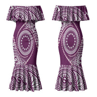 Cook Islands Gospel Day Family Matching Mermaid Dress and Hawaiian Shirt Maroon Tribal Curves