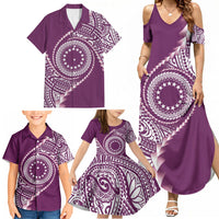 Cook Islands Gospel Day Family Matching Summer Maxi Dress and Hawaiian Shirt Maroon Tribal Curves