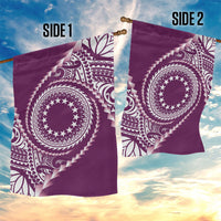 Cook Islands Gospel Day Garden Flag Maroon Tribal Curves