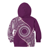Cook Islands Gospel Day Kid Hoodie Maroon Tribal Curves