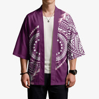 Cook Islands Gospel Day Kimono Maroon Tribal Curves