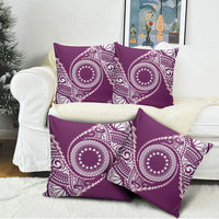 Cook Islands Gospel Day Pillow Cover Maroon Tribal Curves
