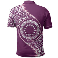 Cook Islands Gospel Day Polo Shirt Maroon Tribal Curves