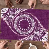 Cook Islands Gospel Day Puzzle Maroon Tribal Curves