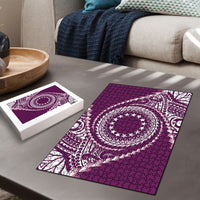 Cook Islands Gospel Day Puzzle Maroon Tribal Curves