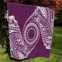 Cook Islands Gospel Day Quilt Maroon Tribal Curves