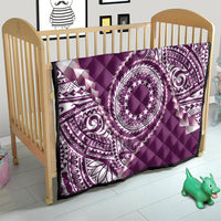 Cook Islands Gospel Day Quilt Maroon Tribal Curves