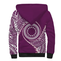 Cook Islands Gospel Day Sherpa Hoodie Maroon Tribal Curves