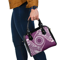 Cook Islands Gospel Day Shoulder Handbag Maroon Tribal Curves