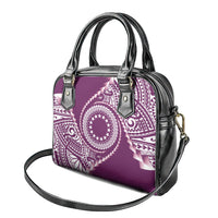 Cook Islands Gospel Day Shoulder Handbag Maroon Tribal Curves